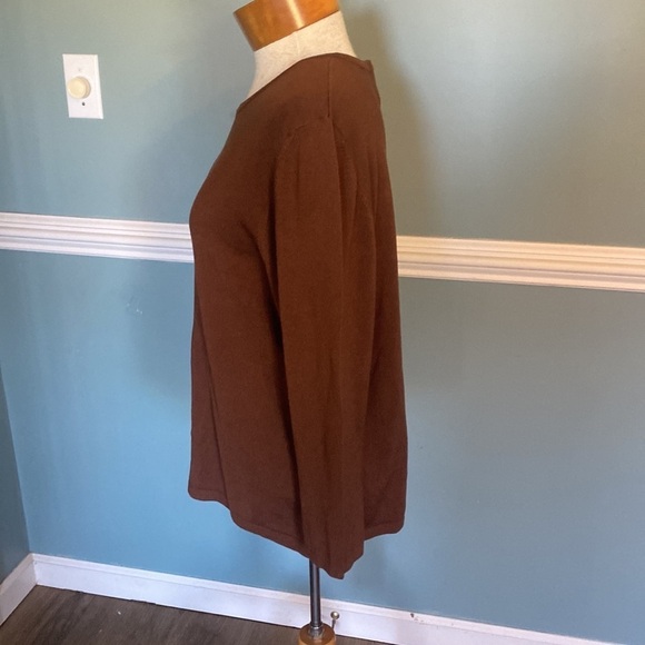 Doncaster sport Brown silk blend stretchy pull over sweater. EUC Sz XL. Classic - Picture 4 of 6